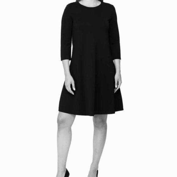 New! Rachel Roy Knit Dress Black Blue Animal Print Womens Medium 3/4 Sleeve - Picture 10 of 10